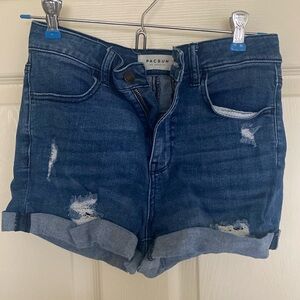 Dark Blue Ripped High Rise Shorts Size 27